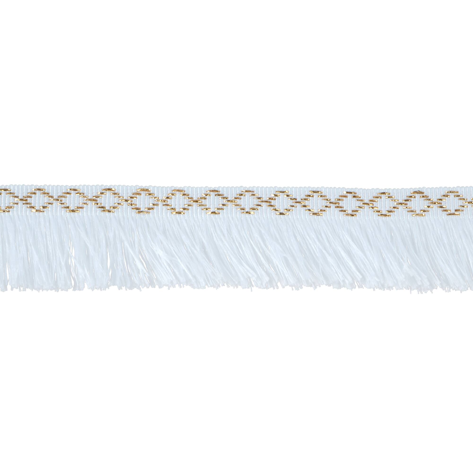 1.375" White & Gold Tassel Fringe Trim by Celebrate It®